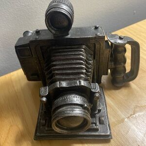 Vintage  Black Resin Decorative Camera bank